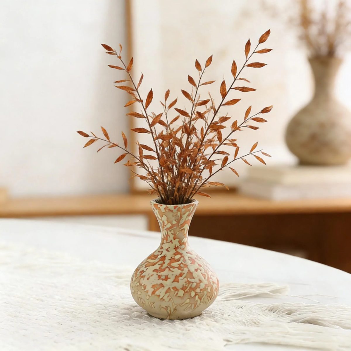 Tiny Speckled Ceramic Bud Vase, Handmade Cream Stoneware Vase, Small Textured Flower Pot, Aesthetic Desktop Ornament, Housewarming Gift