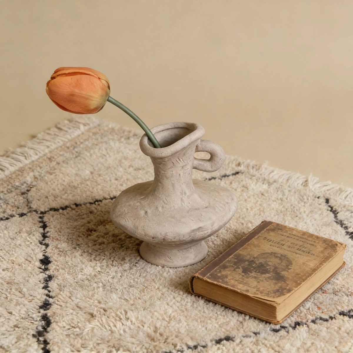 Ceramic Bud Vase, Handmade Rustic Clay Pitcher, Minimalist Organic Modern Pottery, Small Textured Flower Vase, Unique Housewarming Gift