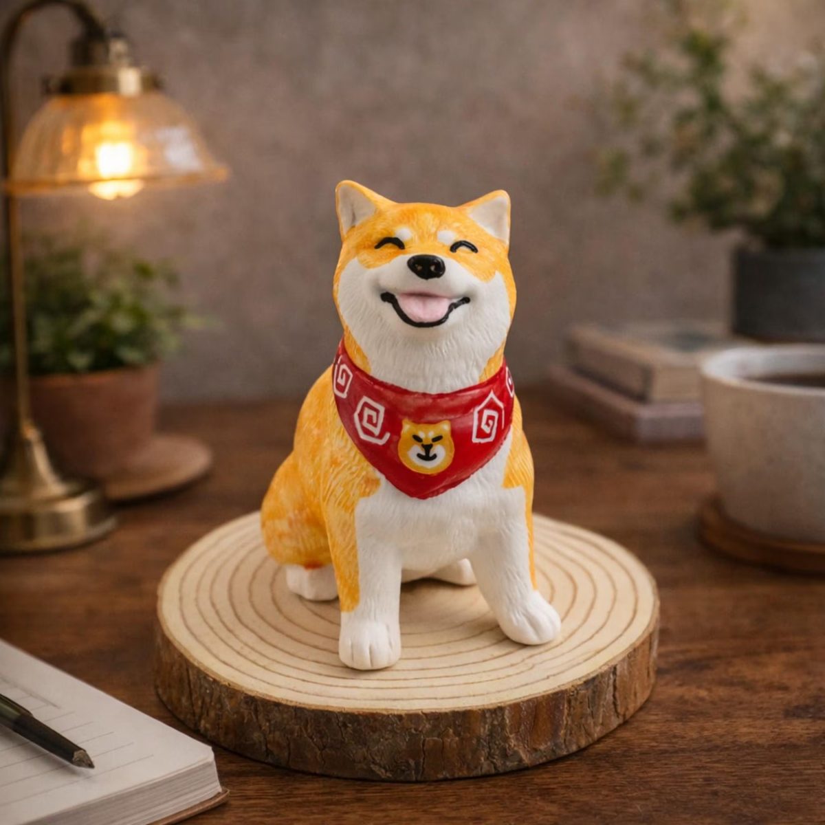 Handmade Shiba Inu Figurine - Cute Dog Resin Statue - Shiba Inu Lover Gift - Miniature Dog Desk Decor - Kawaii Animal Ornament