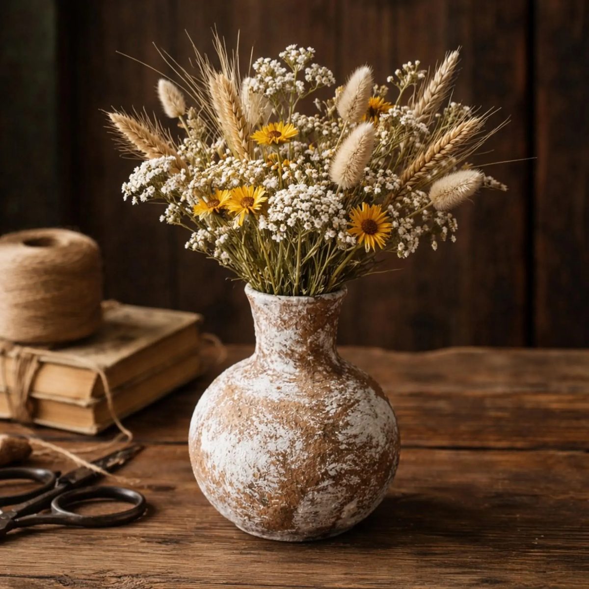 Rustic Stone Textured Ceramic Vase, Wabi-sabi Farmhouse Table Decor, Handmade Terracotta Bud Vase