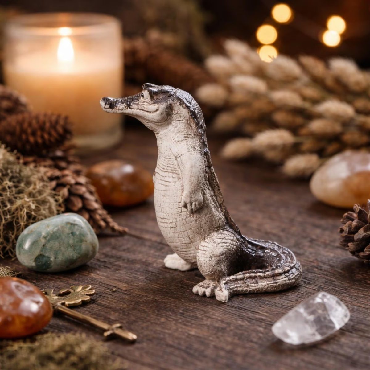 Handmade Zisha Crocodile Tea Pet, Purple Clay Tea Ceremony Accessory, Unique Housewarming Gift for Tea Lovers